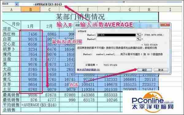 Win7系统Excel最大、最小和平均函数的使用技巧