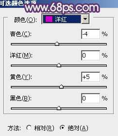 Photoshop将树林写真人物图片打造出漂亮的橙紫色