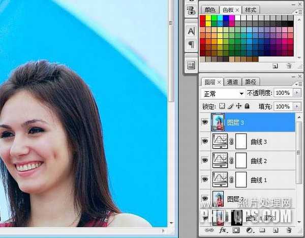 photoshop快速为偏灰的外景人物图片美白并增加甜美色