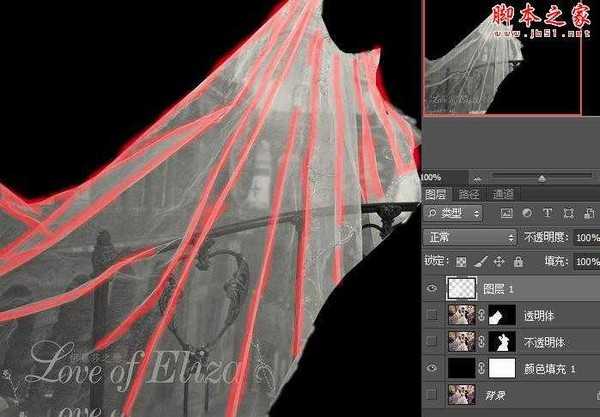 photoshop利用两次通道抠出透明婚纱