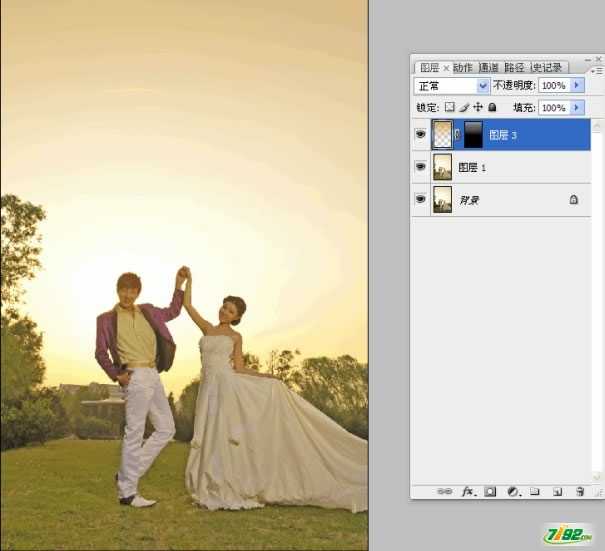 Photoshop为傍晚逆光婚纱照后期处理技巧