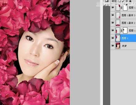 Photoshop为玫瑰丛下美女调出写真效果