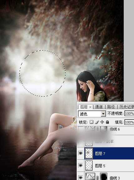 Photoshop将水景人物图片打造唯美的中性红褐色效果教程