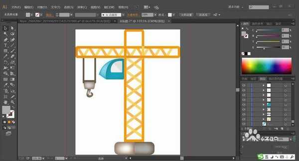 ai怎么绘制大吊车? ai吊车矢量图的设计方法