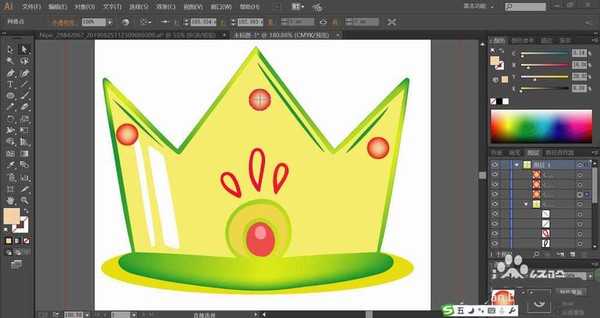 ai怎么绘制牛油果效果的金冠? ai金冠的画法