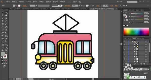 ai怎么绘制扁平化的电车? ai电车的画法