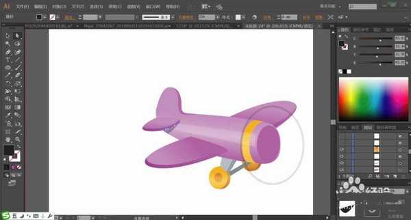 ai怎么设计一款玩具飞机插画矢量图?