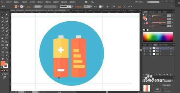 ai怎么设计扁平化的电池图标? ai电池矢量图画法
