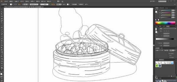 ai怎么手绘竹笼饺子素材? ai画小笼包插画的技巧