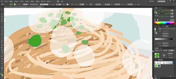 ai怎么手绘武汉热干面卡通插画? ai热干面矢量图的画法