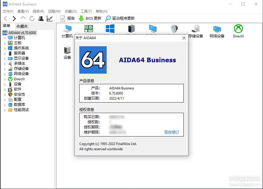 硬件检测工具 AIDA64 v6.70.6000 中文绿色稳定版